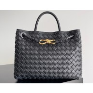Bottega Veneta Intrecciato leather Medium Andiamo top handle Bag Black