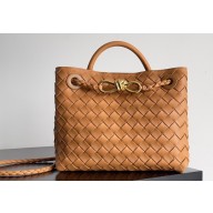 Bottega Veneta Intrecciato leather Small Andiamo top handle Bag Brown