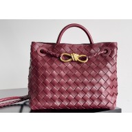 Bottega Veneta Intrecciato leather Small Andiamo top handle Bag Burgundy