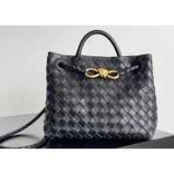 Bottega Veneta Intrecciato leather Small Andiamo top handle Bag Black