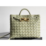 Bottega Veneta Intrecciato leather Small Andiamo top handle Bag Light Green