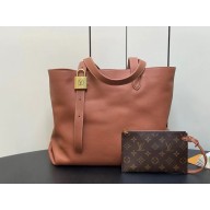 Louis Vuitton Low Key Cabas MM Tote bag in Grained Calfskin M25342 Cognac Brown 2024