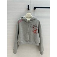 louis vuitton Travel Stamp Cropped Hoodie gray 1AGDAG 2024 