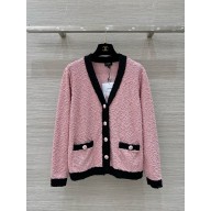 chanel pink tweed cardigan 2024 