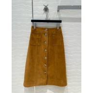 chanel suede skirt yellow 2024
