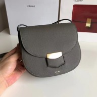 Celine Grained Calfskin Trotteur small/Medium Bag gray