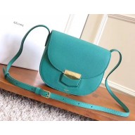 Celine Grained Calfskin Trotteur small/Medium Bag green