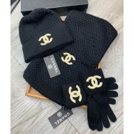 Chanel CC LOGO knit hat/scarf/gloves 1106-01-2024