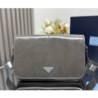 Prada Leather shoulder bag 2VD073 grey 2024