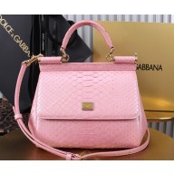 Dolce & Gabbana Medium Sicily handbag snake skin pink 2024