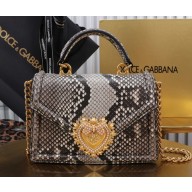 Dolce & Gabbana Small Devotion bag in python skin grey 2024