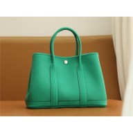 Hermes Garden Party 30/36 bag vert jade in togo leather (full handmade)