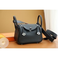 Hermes lindy mini touch bag noir with silver hardware(handmade)