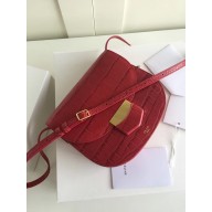 Celine Grained Calfskin Trotteur small/Medium Bag red crocodile