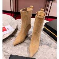 Christian Louboutin Santigag Suede Heeled Boots 85 beige 2024