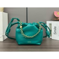 loewe Mini flamenco purse bag in mellow nappa lambskin Emerald Green 2024