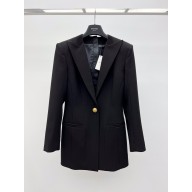 balmain one button coat black 2023