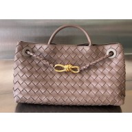 Bottega Veneta Intrecciato leather Small East/West Andiamo top handle Bag Coffee