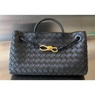 Bottega Veneta Intrecciato leather Small East/West Andiamo top handle Bag Black
