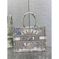 Dior Medium Book Tote Bag in White Multicolor Rêve d'Infini Embroidery 2022 