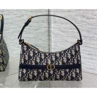Dior 30 Montaigne Mini Hobo Shoulder Bag in Blue Dior Oblique Jacquard 2024