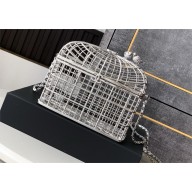 chanel birdcage clutch SILVER 2025