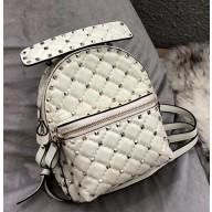 Valentino Rockstud Spike Lambskin Mini Backpack White 2018