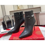 Christian Louboutin Lock So Kate leather ankle boots in black heel 10cm 2024