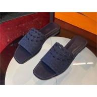 Hermes Gaelle sandal in denim bleu brut / marine 2023