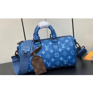 Louis Vuitton Monogram Canvas Keepall Bandoulière 25 Bag M46803 Atlantic Blue 2023