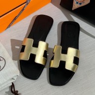 Hermes oran FLAT sandals Gold 12