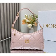 Dior Miss Caro Mini Hobo Shoulder Bag Powder Pink Macrocannage Lambskin 2024