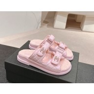 Chanel CC Logo Beach Mules Sandals Shearling 07 2024
