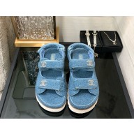 Chanel CC Logo Beach Sandals shearling 02 2024