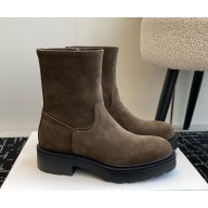 The Row Nobilis TR boot dark brown in suede leather 2024