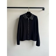 GUCCI Wool top with GG embroidery black 2024