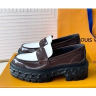 Louis Vuitton LV Record Loafer 1AC9I6 coffee/white Glazed calf leather 1118-2024