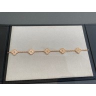 Van Cleef & Arpels Vintage Alhambra bracelet, 5 motifs,pink gold,diamond