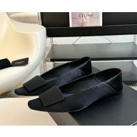 Saint Laurent poppy Ballet Flats silk black 1118-2024