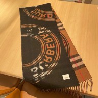 Burberry Women's black Mid Montage Print Check Cashmere Scarf 2025