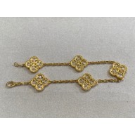 Van Cleef & Arpels Vintage Alhambra bracelet, 5 motifs,yellow gold,diamond