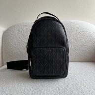 Dior Black CD Diamond Canvas Mini Rider Sling Bag 2023