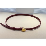 Loewe Width 1.5cm Pebble belt in smooth calfskin Burgundy/gold
