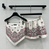 MIU MIU white Bandana print poplin top and miniskirt 2025