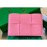 Bottega Veneta Intreccio leather Cassette Business Card Case 651396 Pink