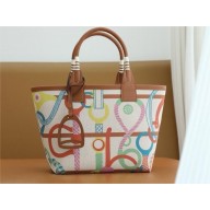 Hermes steeple 25 bag in canvas/swift leather 02 (full handmade)