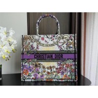 Dior LARGE Book Tote Bag in Ecru Multicolor Dior 4 Saisons Été Soleil Embroidery 2024