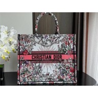 Dior LARGE Book Tote Bag in Ecru Multicolor Dior 4 Saisons Printemps Soleil Embroidery 2024