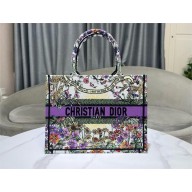 Dior Medium Book Tote Bag in Ecru Multicolor Dior 4 Saisons Été Soleil Embroidery 2024