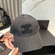 CELINE triomphe baseball cap in washed cotton GRAY 01 2025